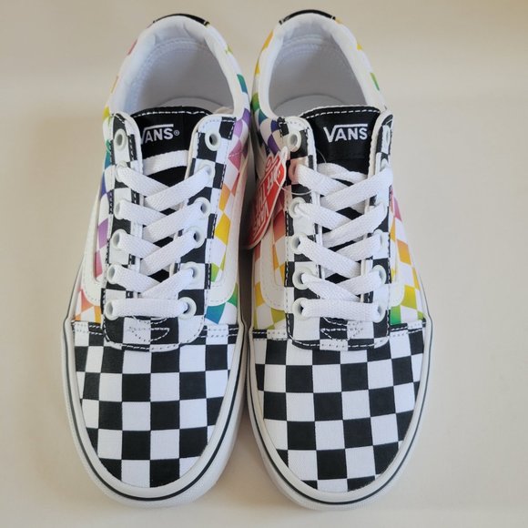 VANS Low Top Rainbow Check Canvas Shoes Women's Sizes - Picture 2 of 7